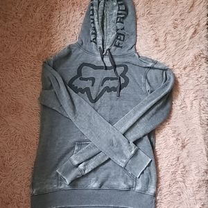 Fox Racing grey distressed hoodie